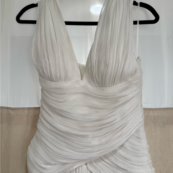 White Halter Backless Dress - Picture 3 of 5